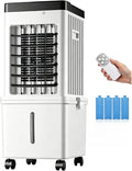 Rafraîchisseur d'air, Réservoir 15 L, Télécommande, Blanc/Noir, 3 Vitesses, 3 Modes, 65 W, Oscillation 120°, Minuterie