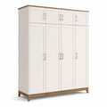 Armoire 6 Portes en Bois Blanc et Métal
