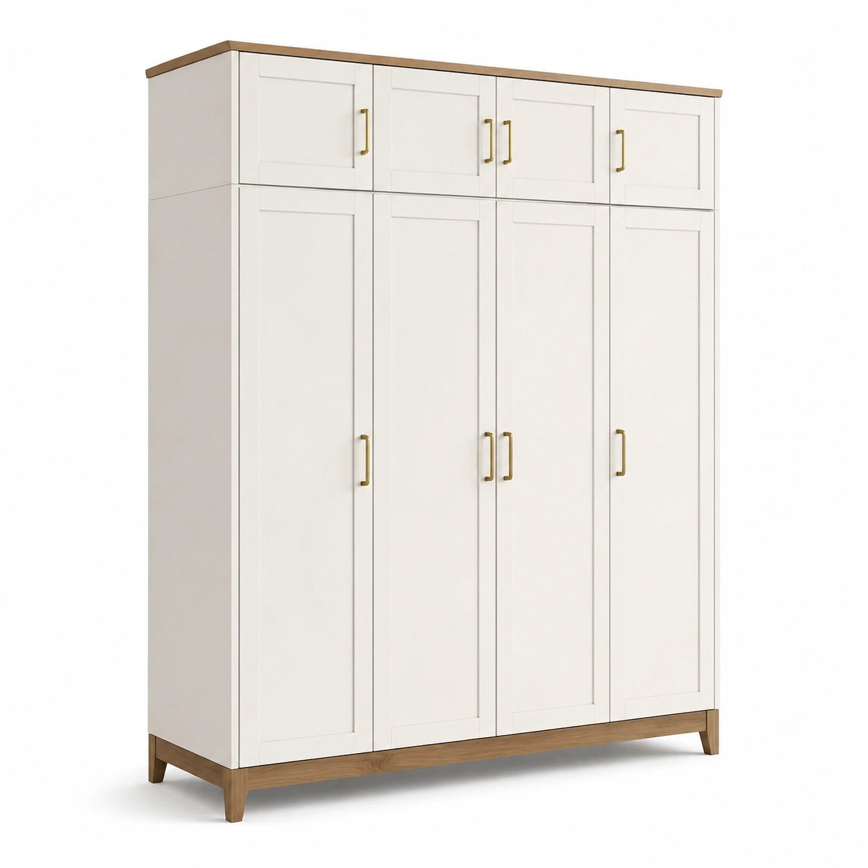 Armoire 6 Portes en Bois Blanc et Métal