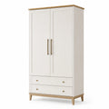 Armoire en bois avec deux portes et tiroirs