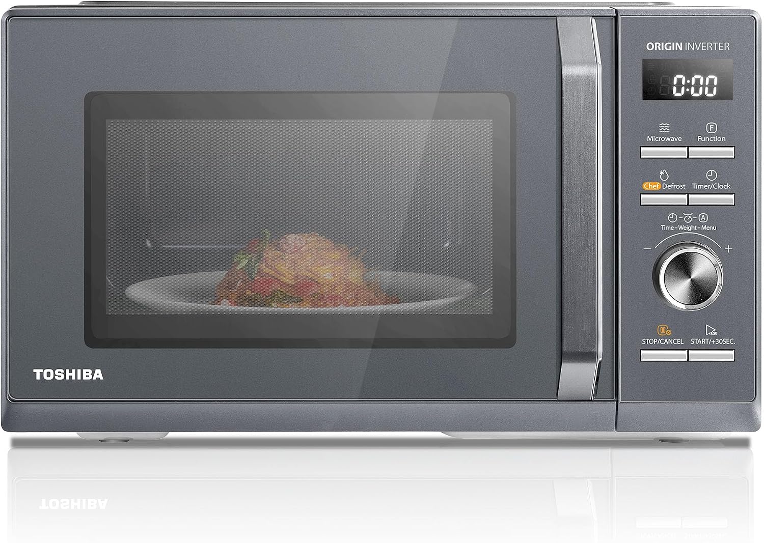 Toshiba MW3-AG25PFI, Four à Micro-ondes 25L 3-en-1 900W, 10 Niveaux de Puissance, MW3-AG25PFI(MG), 6 Programmes, 7 Menus Automatiques