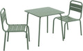Chaise, Table de Jardin Enfant métal + 2 assises Vert de Gris Anna. 48x48cm – Alice's Garden