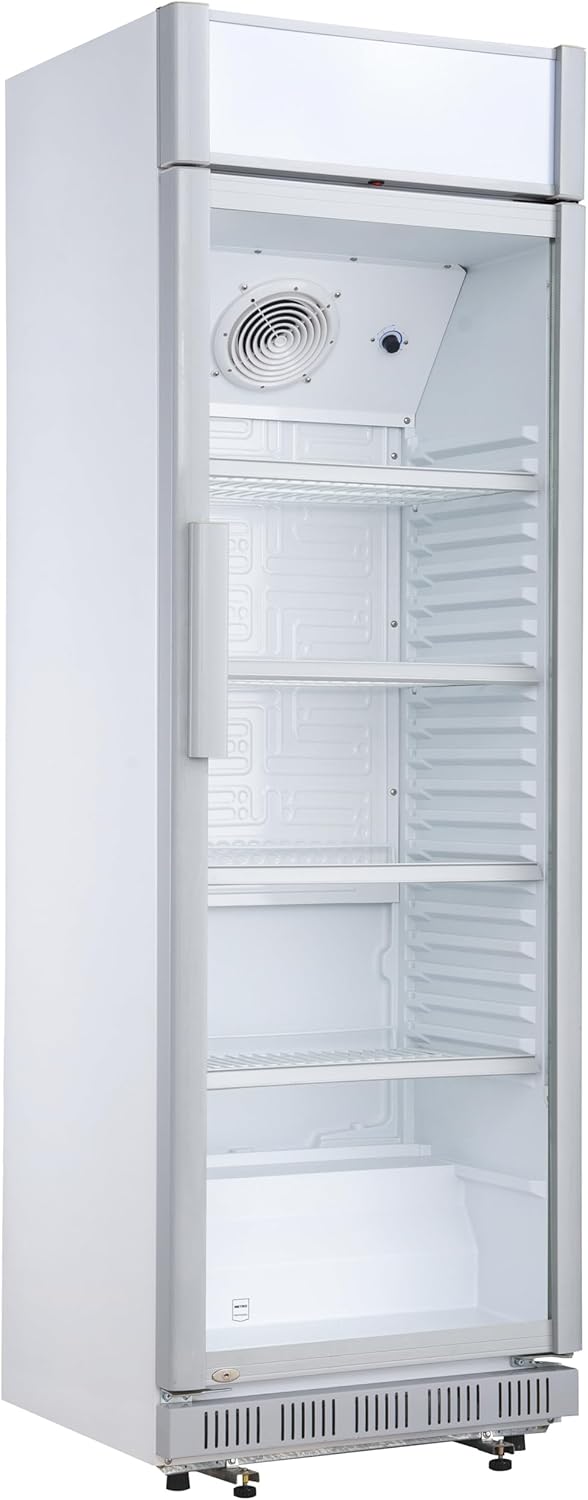 Réfrigérateur à Boissons/Frigo Vitré GSC2360C, 347 L, avec Serrure, Métal/Verre 62 x 64.6 x 193.5cm – METRO Professional, 180 W, Blanc