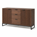 Buffet en bois et métal avec tiroirs et portes