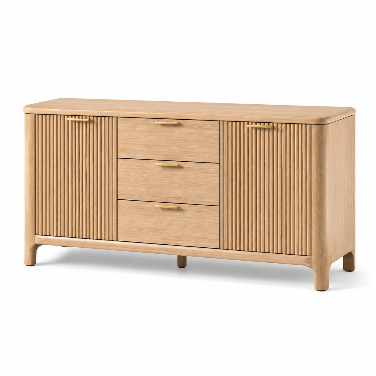 Buffet en bois de chêne avec tiroirs et portes