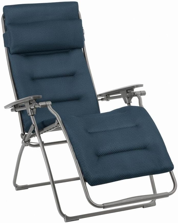 Bain de soleil, Fauteuil Relax Transat Jardin, L.88xl.71xH.115cm – Lafuma, LFM3130_8900, Chaise Longue, Matelassé Zéro Gravité