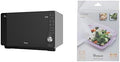 Whirlpool STM008, MWF 427 SL Four à micro-ondes Extra Space + Grill, avec steamer, 800 + 1000 W & STM008, Noir/Argent, 25 litres, argent