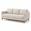 Canapé 3 places en tissu et bois avec revêtement beige