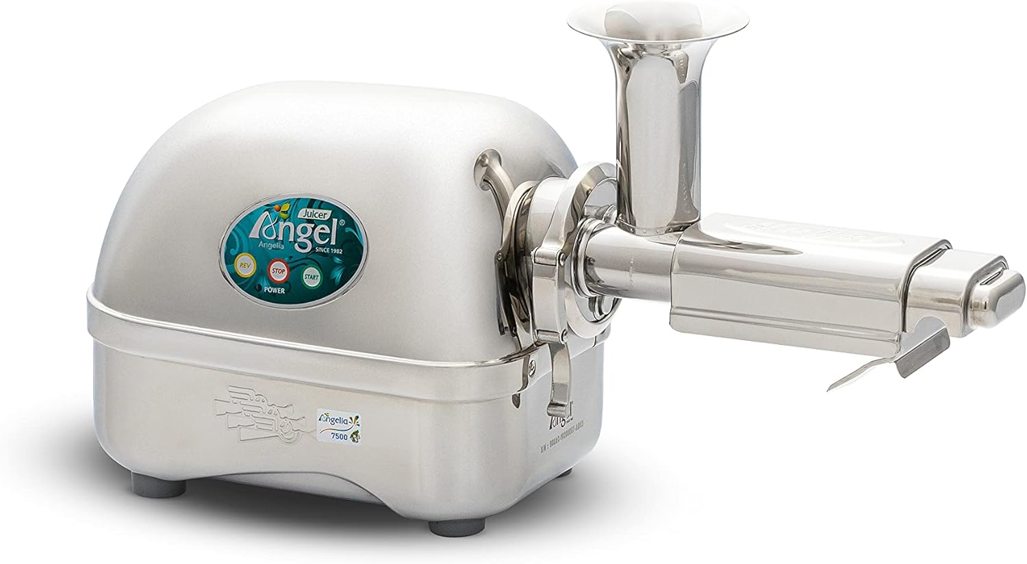 ANGEL, Extracteur de jus à vis simple, 7500 extracteur de jus, Argent Métallique
