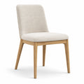 Chaise de salle à manger en tissu et chêne beige