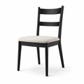 Chaise de salle à manger en métal noir avec assise en tissu gris clair