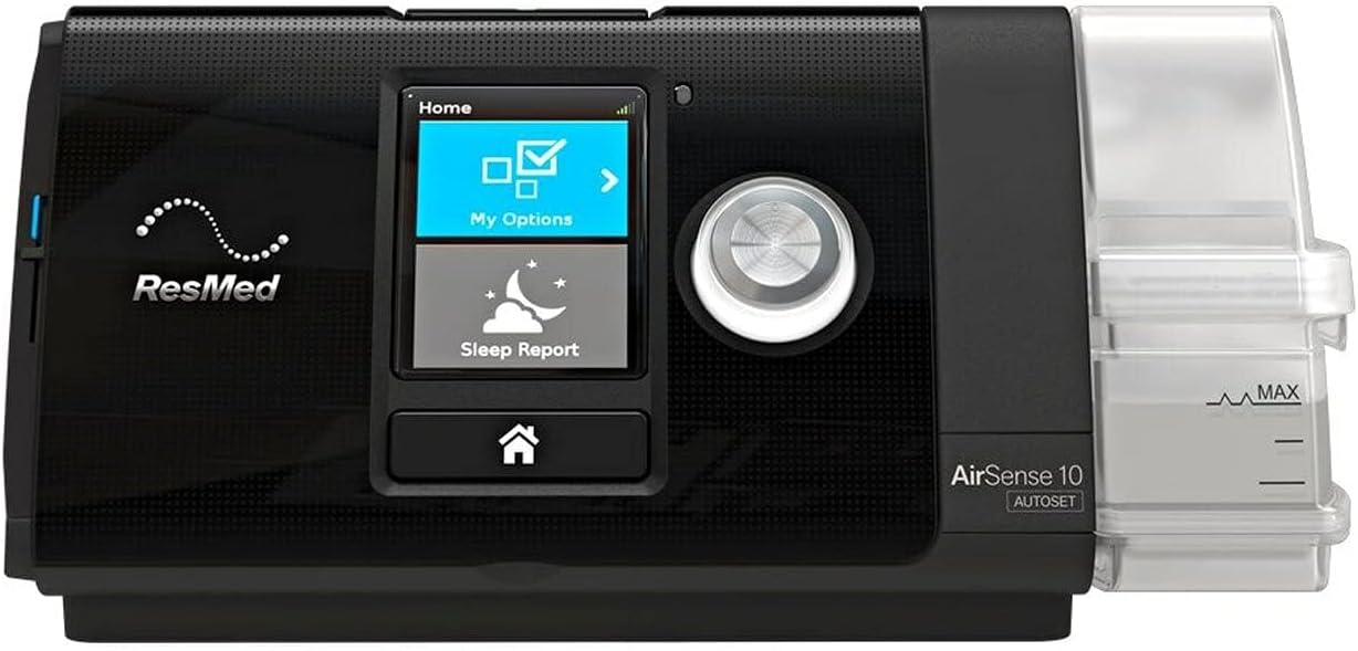 S10, Boîte étanches, Guoml AirSense 10_AutoSet avec humidAir, tube fin et étui de transport, Noir/Gris