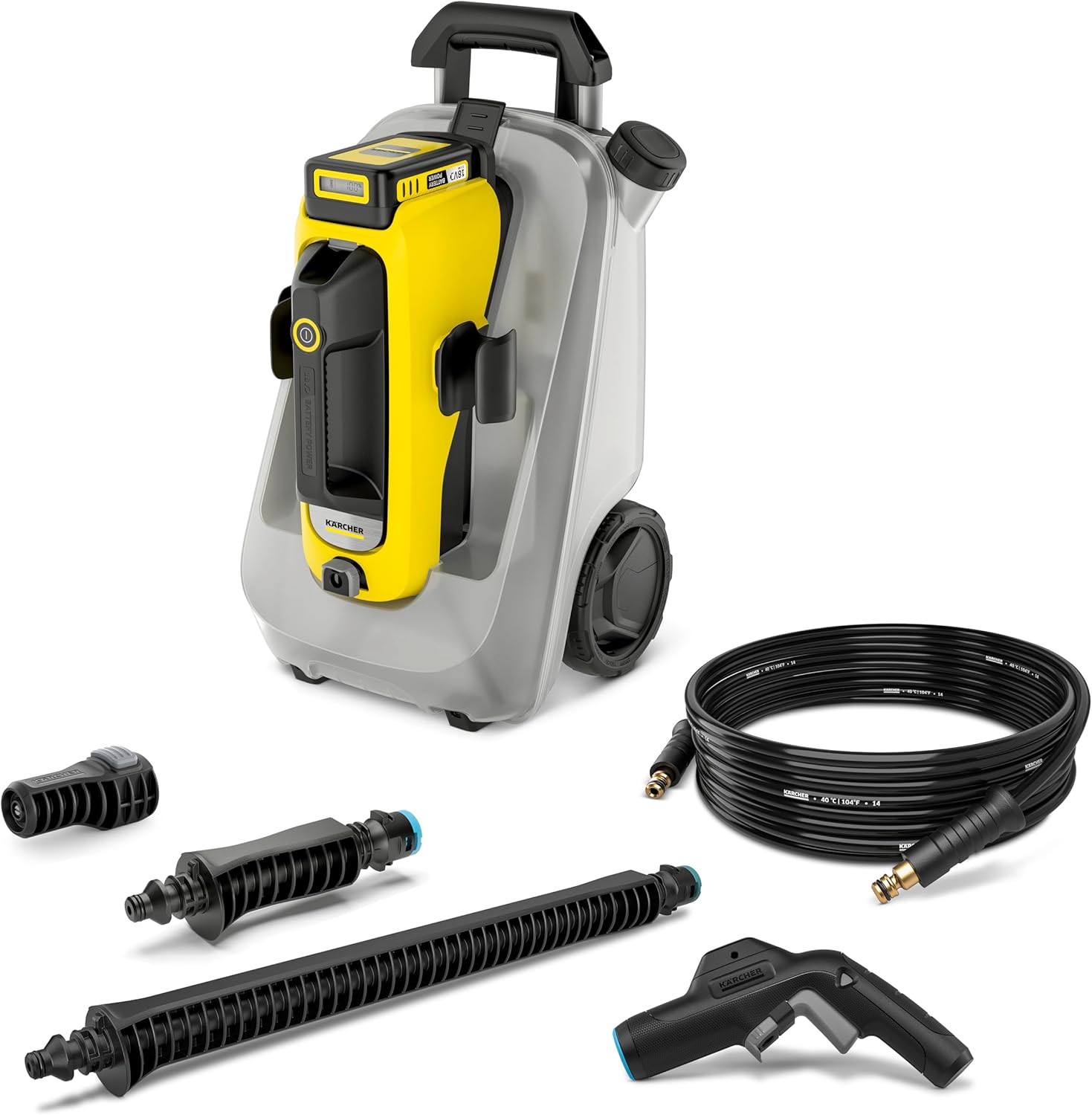 Nettoyeur haute-pression, débit 200 l/h, Batterie Lithium-ION Amovible – KÄRCHER, Jaune/Gris/Noir, Poids 5, 7 kg