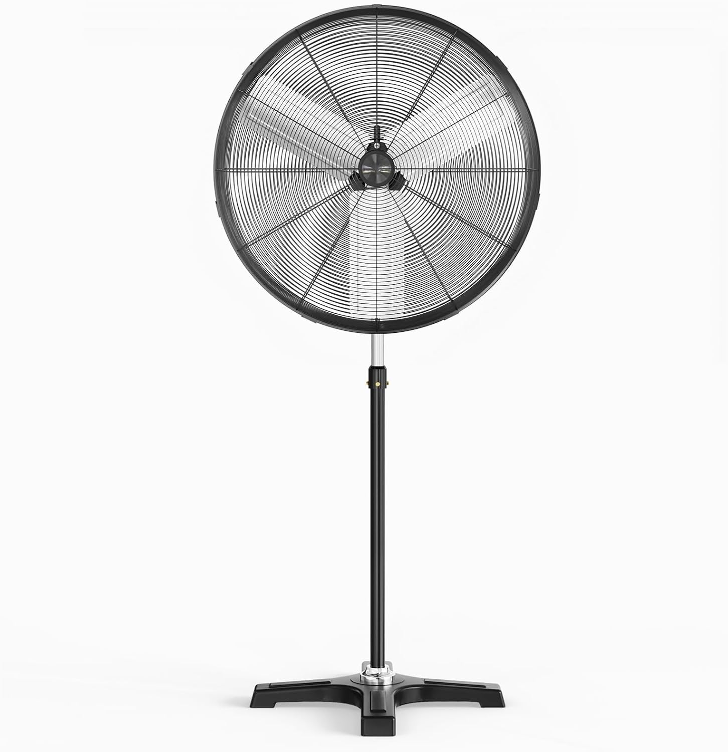 LEADZM Industriel Ventilateur sur pied 3 pales, 3 Vitesses, Hauteur réglable, Brasseur d'Air Puissant pour Maison, Noir, 66cm 12000 m3/h