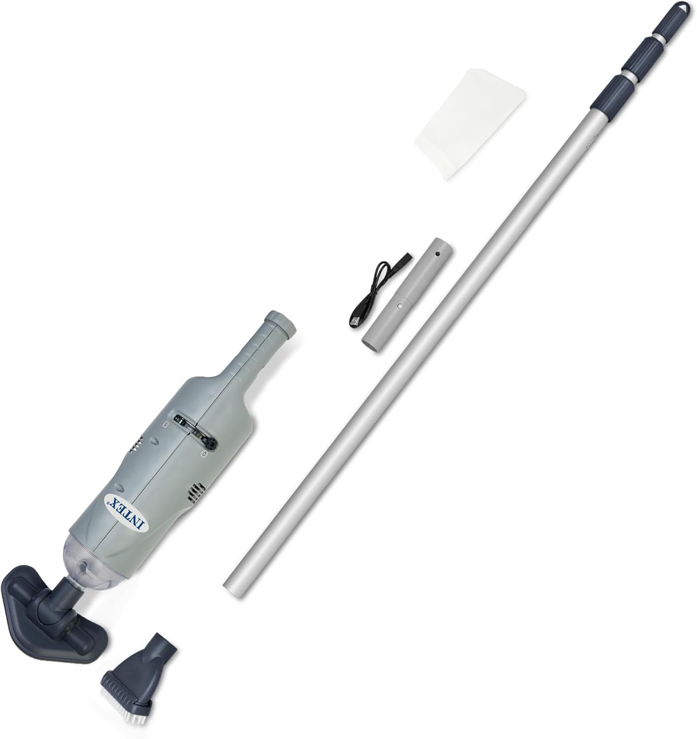 Intex 28620EP Aspirateur de piscine à main rechargeable, 28620EP, Gris