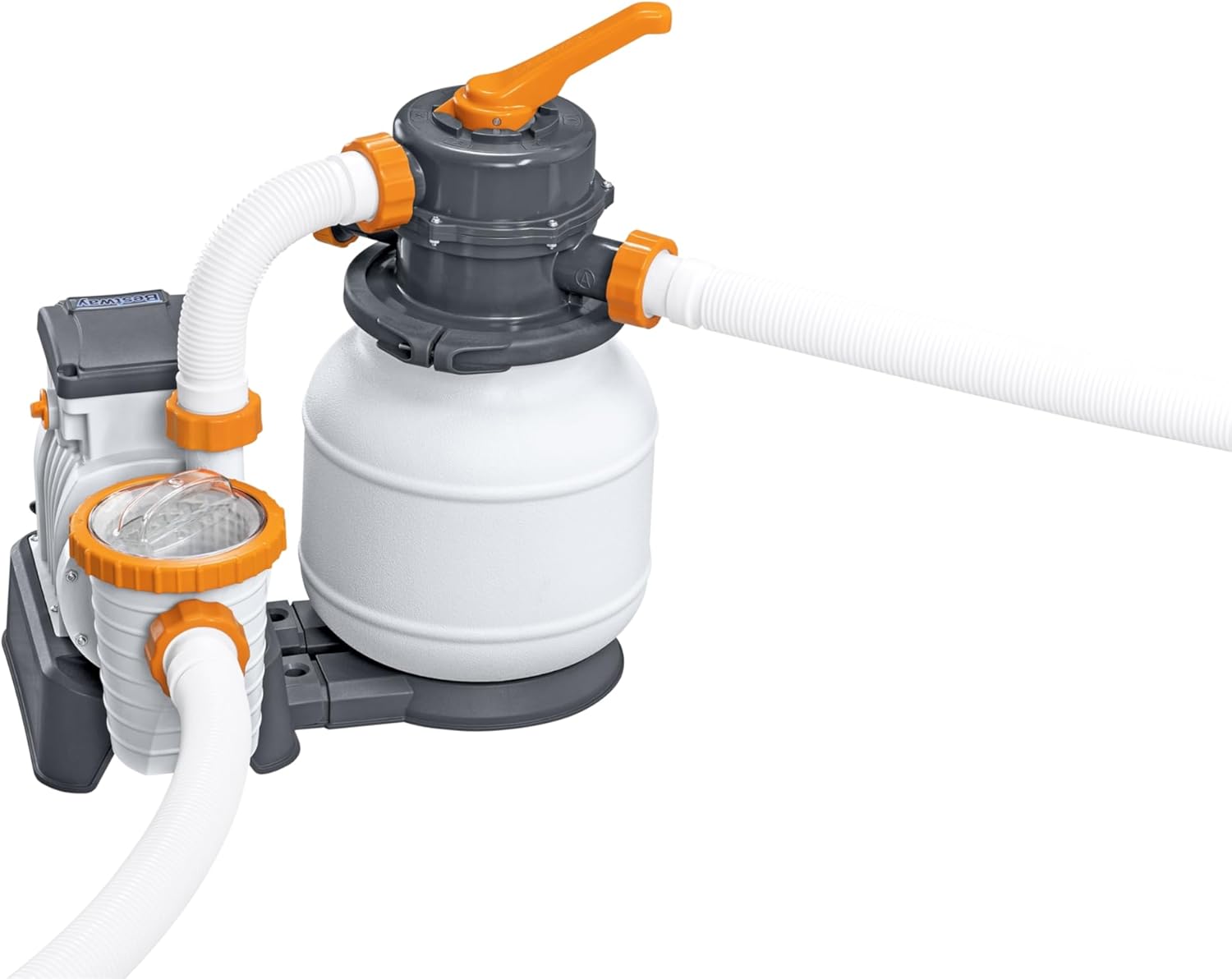 Bestway 220-240V, Filtre à Sable 5, 678 m3/h, Pompe 230 W 220-240V, Blanc/Gris/Orange, préfiltre, diffuseur ChemconnectTM