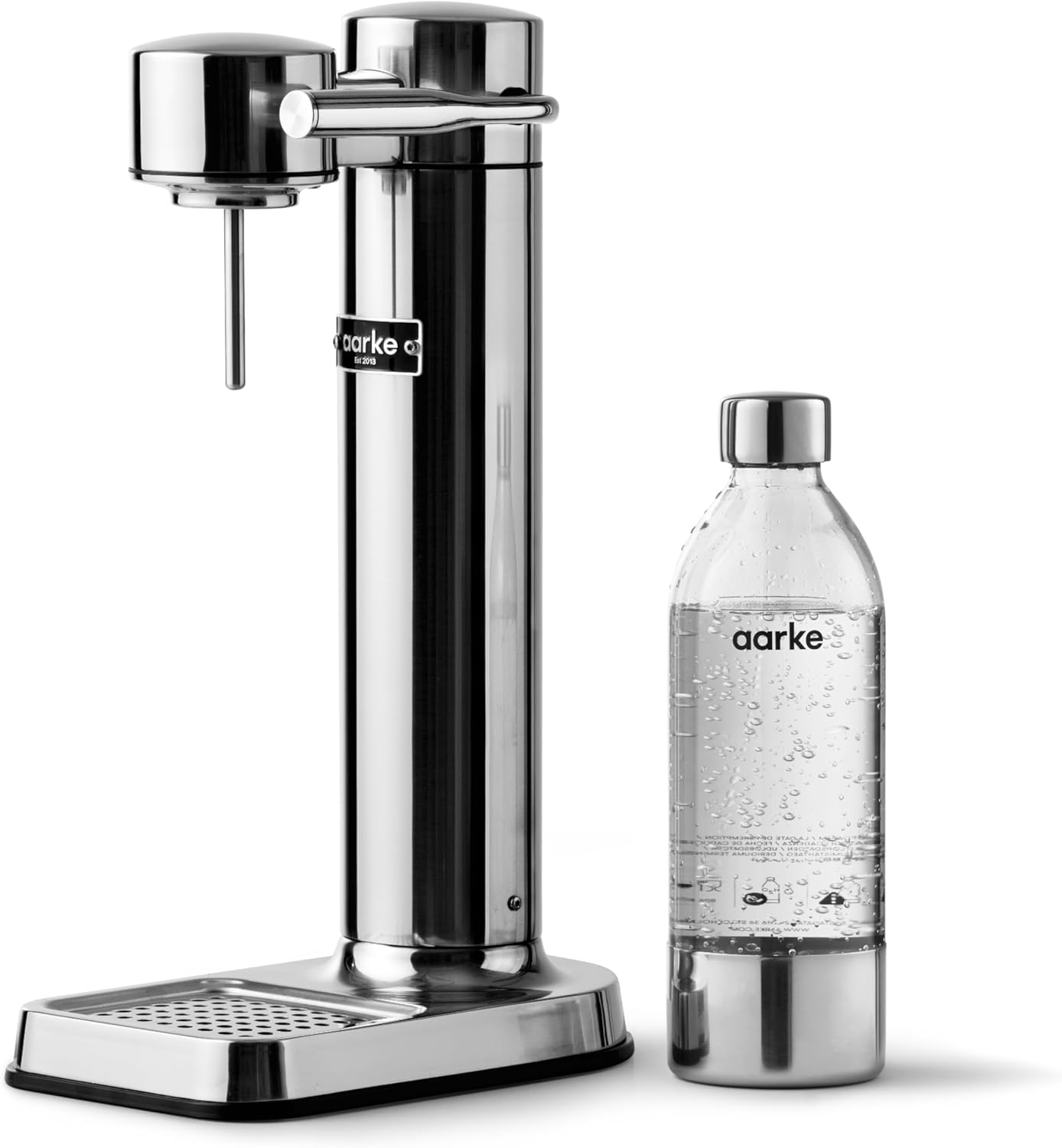 aarke Machine à Soda avec Bouteille d'eau, Carbonator 3, Finition Acier, Argent