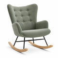 Chaise à bascule en tissu et métal vert