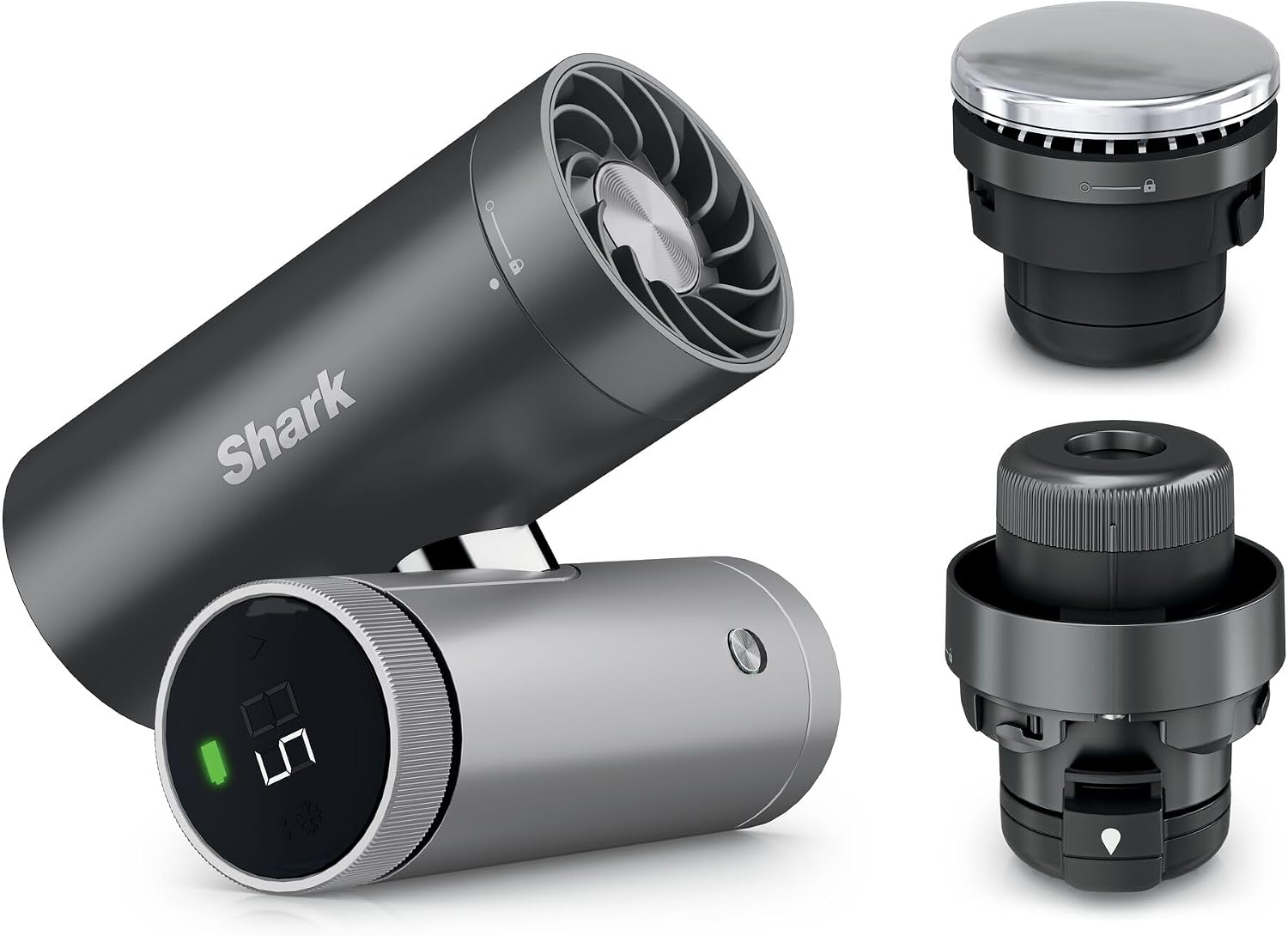 Shark FA022EU ChillPill Système de ventilateur à grande vitesse, de brume ultra-fine et InstaChill 3-en-1, Noir/Argent, Charbon FA022EU