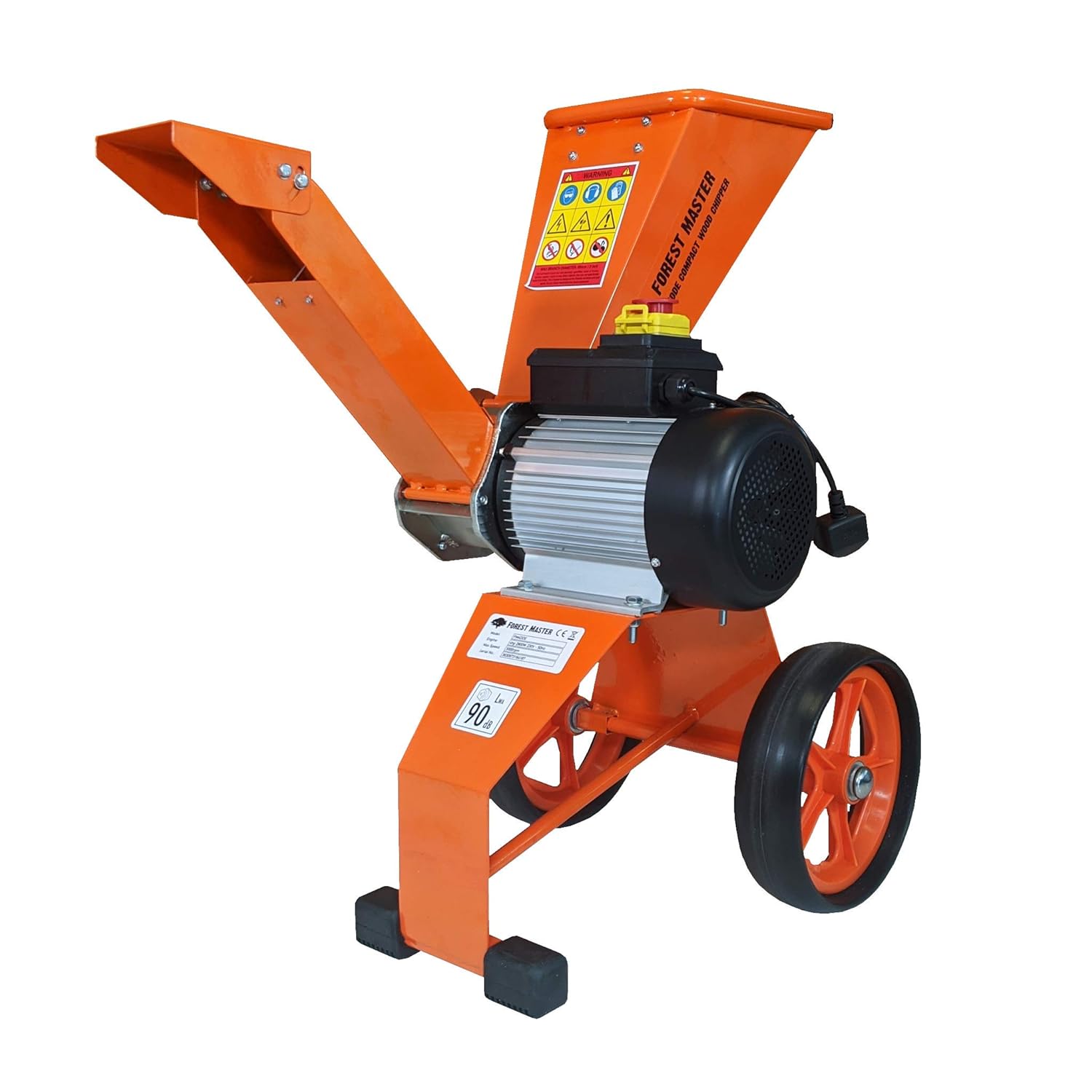 Forest Master FM4DDE, FM4DDE broyeur de Jardin électrique 2800 W 4 CV pour Branches, Orange/Noir/Argent, Feuilles de Bois