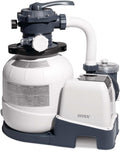 SX2100 Plus Pompe de filtre à sable, 220-240 V – Intex, Blanc/Gris, 26656, débit de la pompe: 7, 9 m3/hr