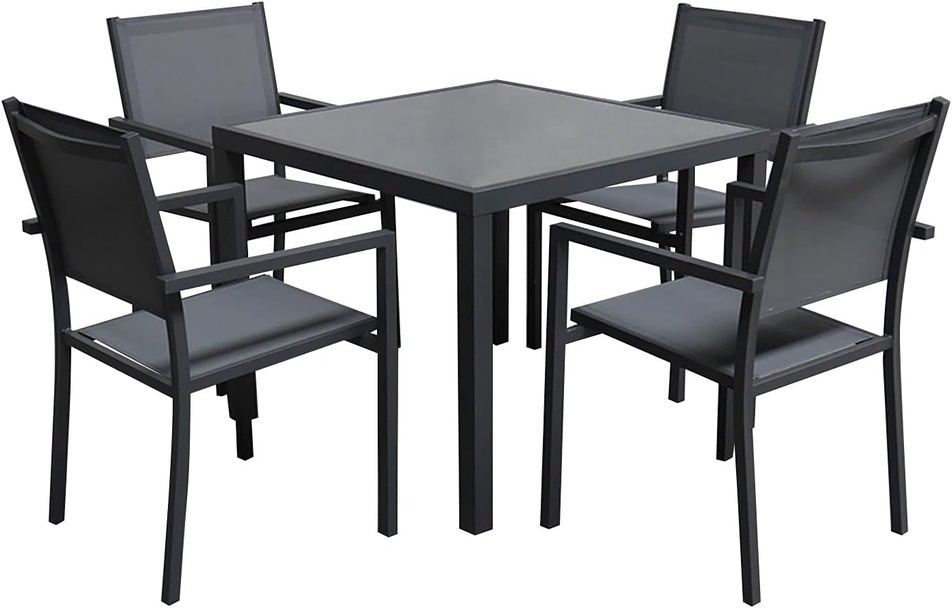 Table à manger, Aluminium Anthracite, Gris/Anthracite – Happy Garden