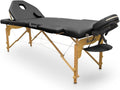 Civière Pliante en Bois Pro 194 x 70 cm avec Dossier Rabattable, Hauteur réglable jusqu'à 150 kg, Similicuir – QUIRUMED