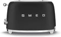 Smeg TSF01BLMEU, Grille-pain, Grille-pains 2 Fentes 950w Noir Mat, TSF01BLMEU, Noir