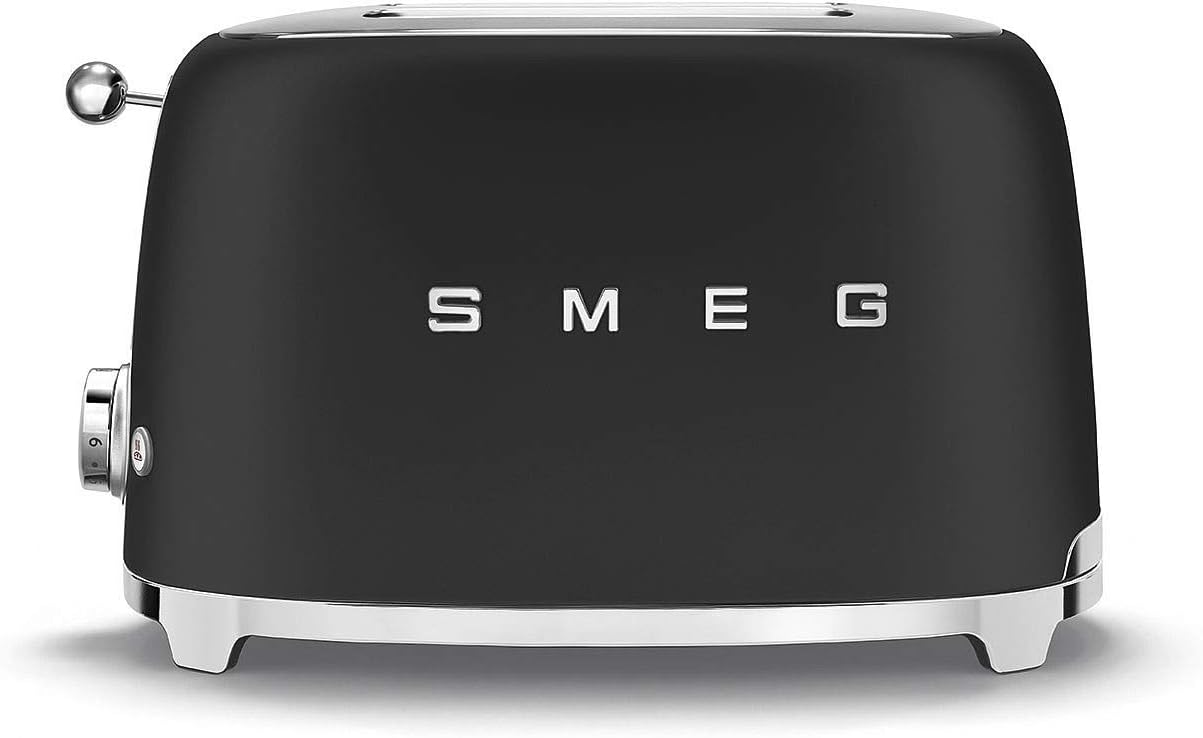 Smeg TSF01BLMEU, Grille-pain, Grille-pains 2 Fentes 950w Noir Mat, TSF01BLMEU, Noir