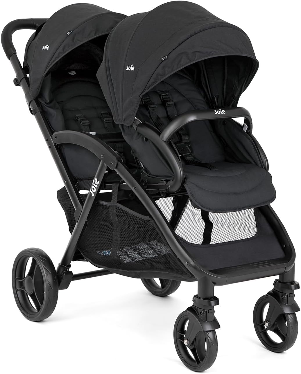 Joie, Tandem, Naissance à 15 kg, Noir, Ultra Légère 10, 5 kg, Poussette Double Légère, Pliage Compact 1 Main, Compatible Coque Siège Arrière
