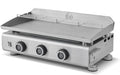 BRASERO, Plancha Silvia EVO 3 Feux Brasero, Tiroir Graisse avec jauge de niveu, Plaque Inox de 67 x 34 cm, Argent, 3 brûleurs, 7, 95 KW