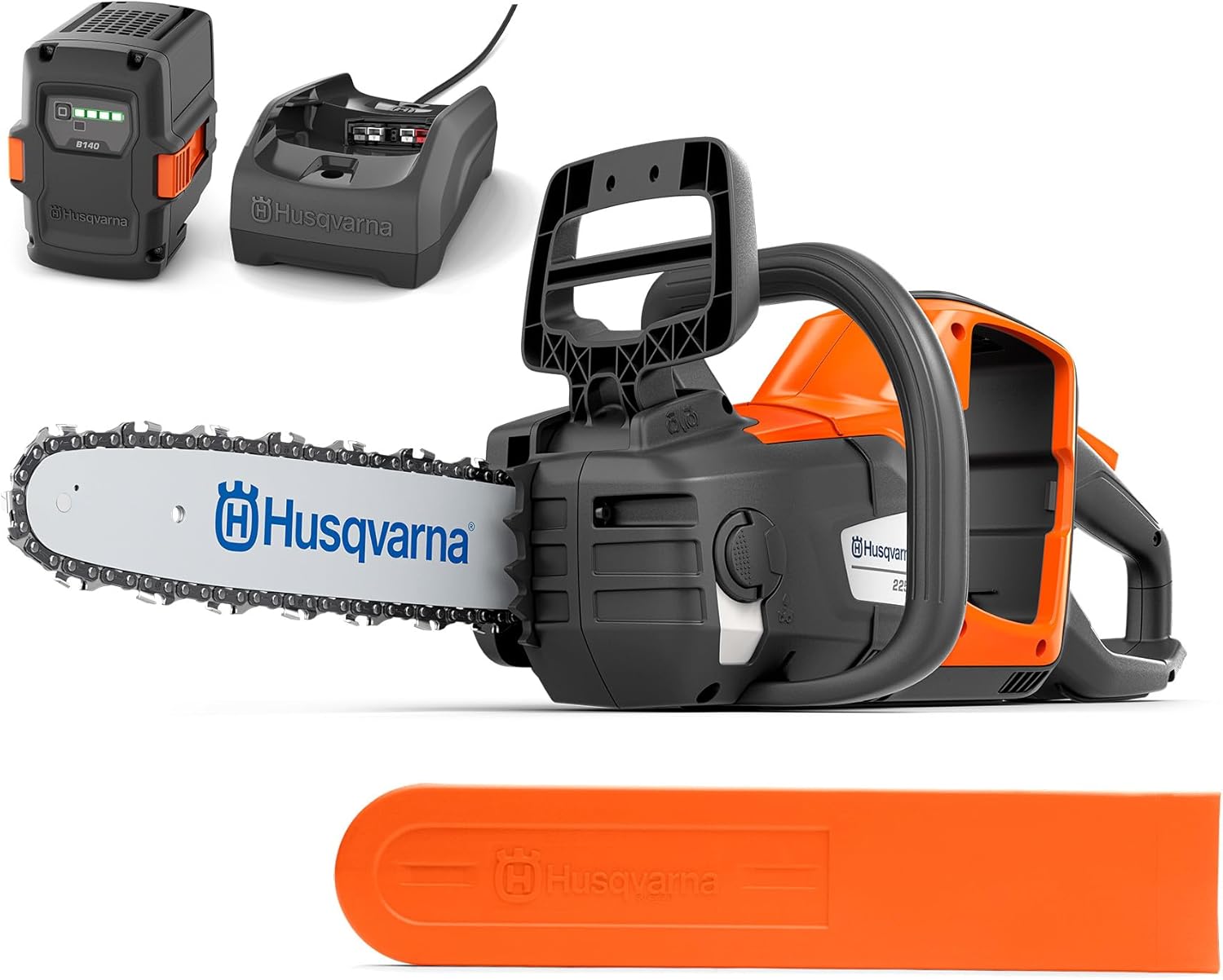 225i: Tronçonneuse à batterie 36V avec batterie et chargeur inclus, vitesse de chaîne 20m/s. Idéale pour l'élagage et l'entretien du jardin., légère