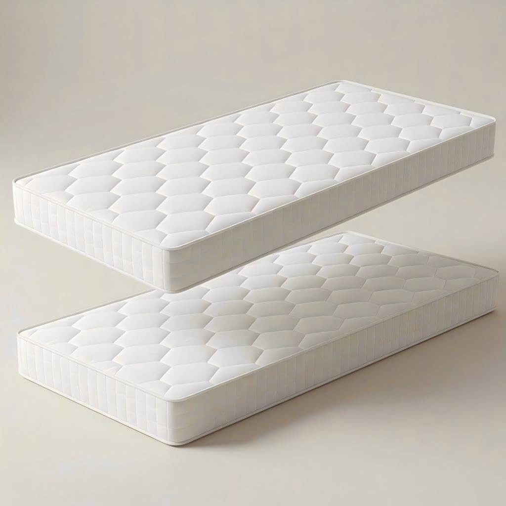 Lot de 2 Matelas 90x190, Épaisseur 10cm Matelas Ergonomique, Blanc – Luxirest