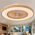 Fachae, Ventilateur de plafond, Silencieux Ventilateur De Plafond Avec Lumière Et Télécommande 50/60cm LED Grand Luminaire, Bois/Blanc