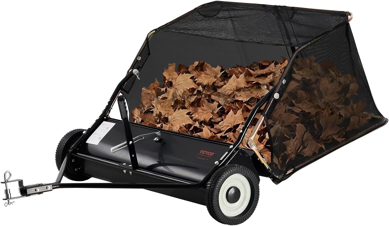 VEVOR Tondeuse et outillage de jardin motorisé, 400 L, Hauteur de Balayage réglable pour ramasser débris, Noir, 106, 6 cm, Herbe