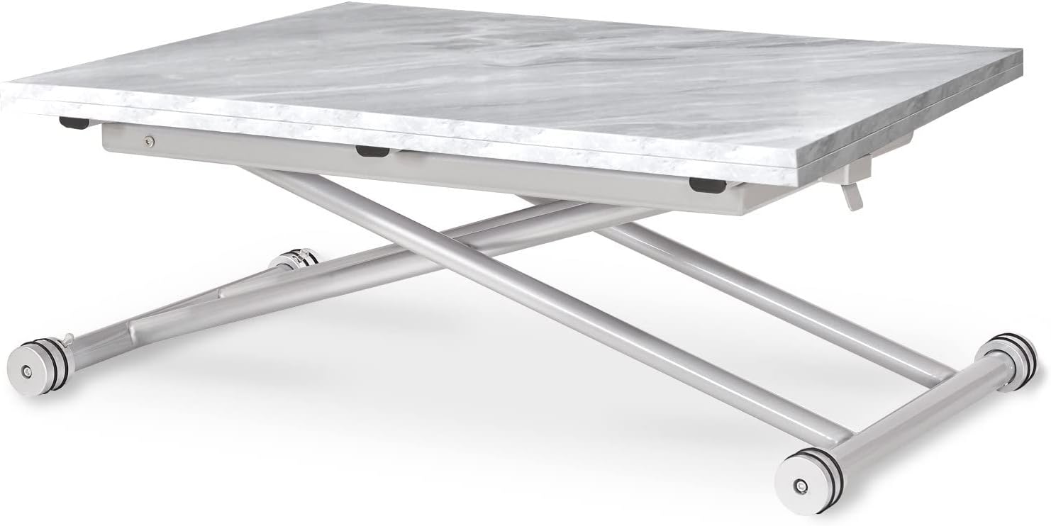 Table Basse relevable Philadelphia Effet marbre, Gris – INTENSE DECO