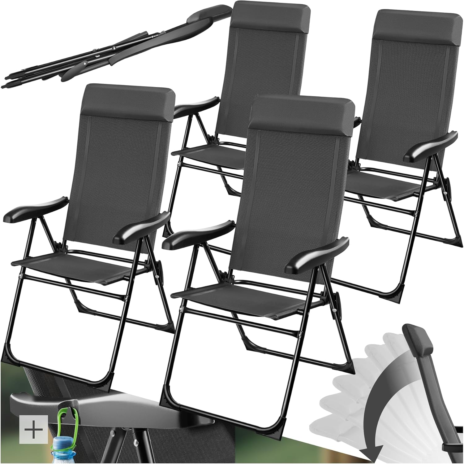 Chaise, Pêche, Festival, Camping, Plage, Jardin, Gris – tectake