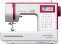 Bernette Sew&GO8 Machine à coudre ordinateur avec 197 programmes de couture, Blanc/Rouge, bras libre, écran multifonction, couture