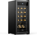 WIE C-18, Cave à vin autoportantes, Cave à Vin 18 Bouteilles 53L Réfrigérateur à Vin 5°C-18°C Refroidissement par Compresseur, Noir