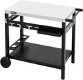 Royal Gourmet, Chariot de Barbecue, Desserte pour Plancha avec Dessus de Travail 85 x 50 cm, Noir/Blanc, Capacité de Charge de 83 kg