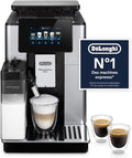 De'Longhi ECAM612 Perfetto Machine à Café Automatique avec LatteCrema Mousseur à Lait, 18 Boissons en une Seule Touche, Argent/Noir