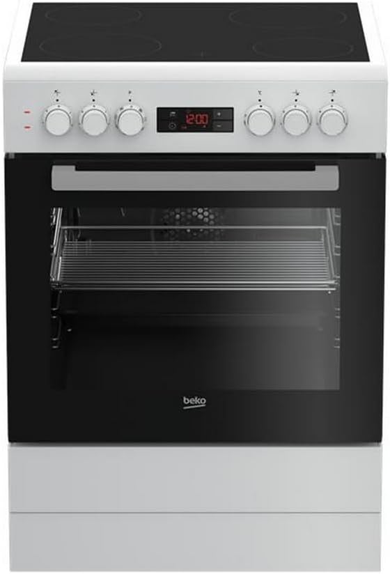 Beko FBE67300WCS, Cuisinière vitrocéramique, FBE67300WCS, Blanc/Noir