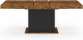 Table, Table à Manger Extensible Rectangle Eden 6-10 Personnes Bois Effet Vieilli et Noir 160-200, Bois/Noir – IDMarket