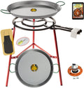 COMBOI, Kit paella, Brûleur à Gaz Butane de 50 cm, Argent/Rouge/Vert/Noir, Poêles à paella de 60 cm et 42 cm, Régulateur de Gaz, Tuyau