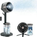 Shark FA300EU FlexBreeze Pro Mist Ventilateur intérieur/extérieur sans fil, 5 vitesses, Télécommande, Gris/Noir, Gris Charbon FA300EU