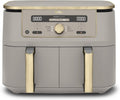 NINJA DZ400EUSTGD, Friteuse à air chaud grande capacité, Sans huile, 9, 5 L, Gris/Or, DZ400EUSTGD, Air Fryer Dual Zone MAX numérique, Air Fry