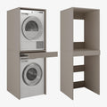Meuble colonnes, Armoire superposée pour machine à laver et sèche-linge, 187 x 65 x 66 cm, Gris Argile – PLATAN ROOM