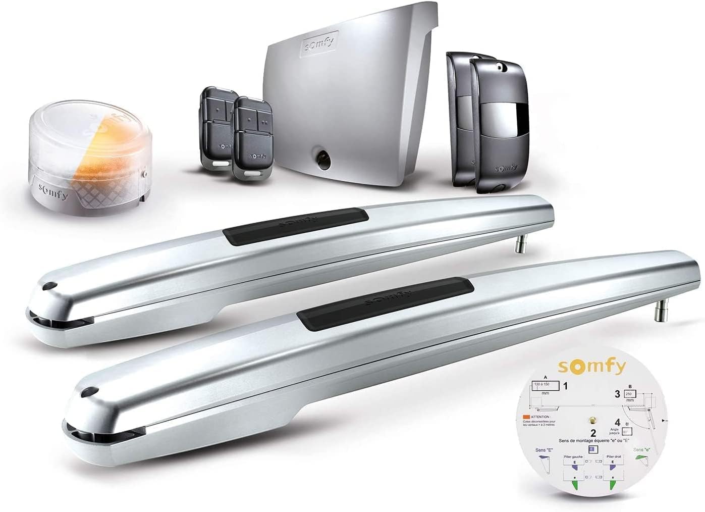 somfy, Motorisation Exavia Star à vis pour portail battant, Sécurité avec détection d'obstacles, Vantaux max: 2, 50 m (L) et 2 m (H), 1240653