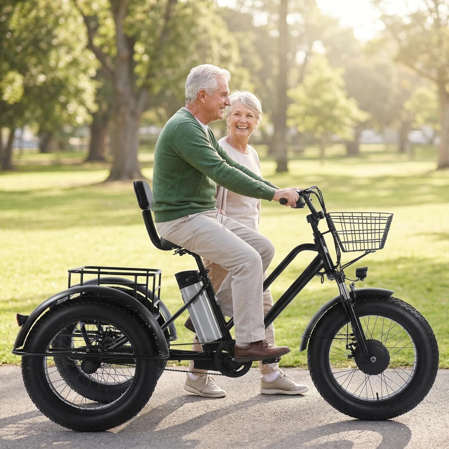Tricycle, Batterie Amovible 48 V/12 Ah, Pour Les Trajets Domicile-Travail Et Les Voyages – HDaspijh, Noir, Charge 200 Kg