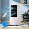 Romyqpipy 12L Rafraîchisseur d'Air, 3 Vitesses, Climatiseur Mobile avec Télécommande, Blanc/Noir, Minuterie 1-12h, Oscillation 60°